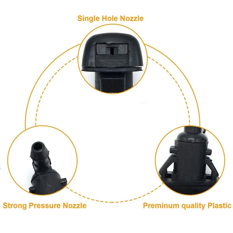 Cheriezing Cheriez Front Windshield Washer Nozzles Wiper Spray Kit - Single Hole Compatible with 2008 Fusion, 2008 Milan, 2008 MKZ. 2 Pcs. Replace# 8E5Z17603A - Image 2